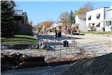 Preparations to pour new curbs and sidewalk