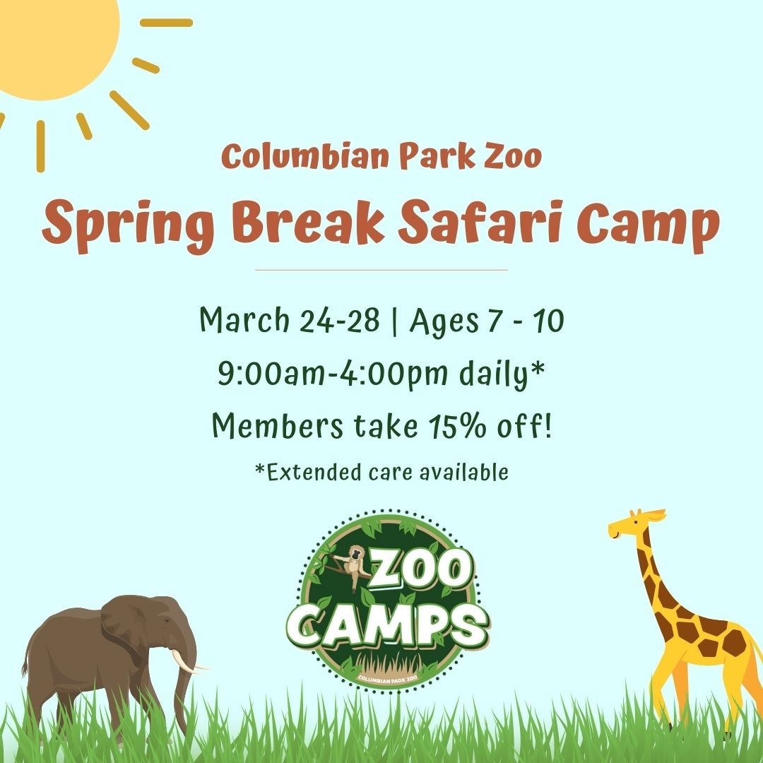 Zoo Spring Break Camp promo graphic