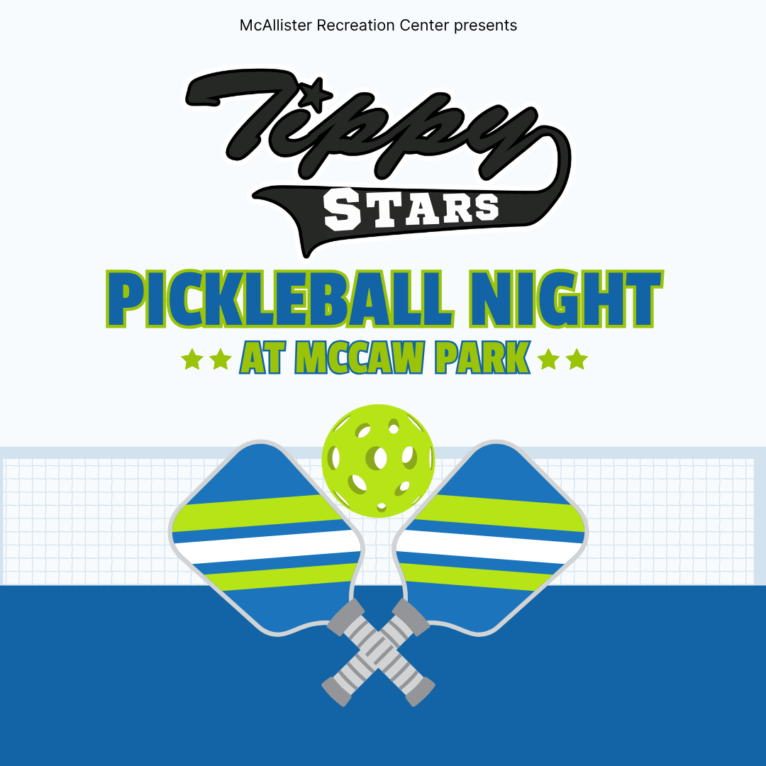 Blue and Green Illustrative Pickleball Tournament Flyer