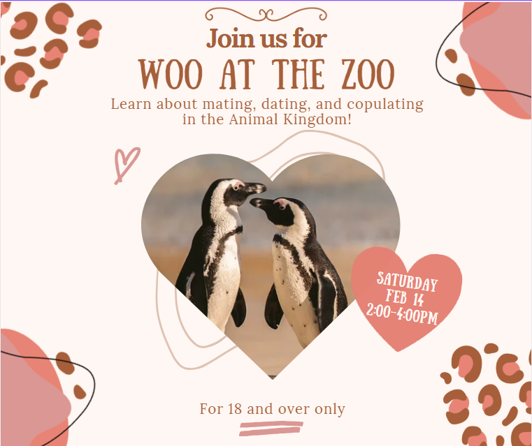 Join us for Woo at the Zoo Saturday February 14, 2026 from 2-4pm