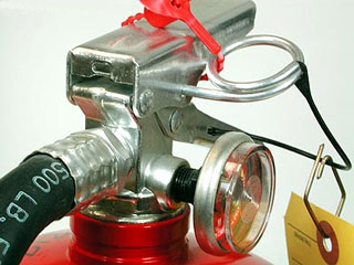 Top of a fire extinguisher