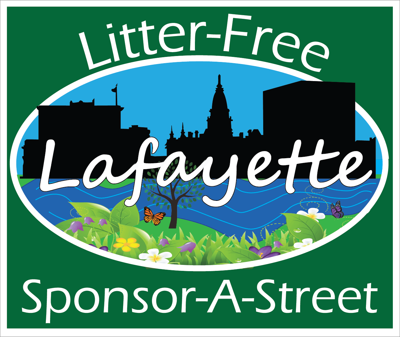 Litter Free Lafayette Sponsor-A-Street sign - Eras Medium ITC