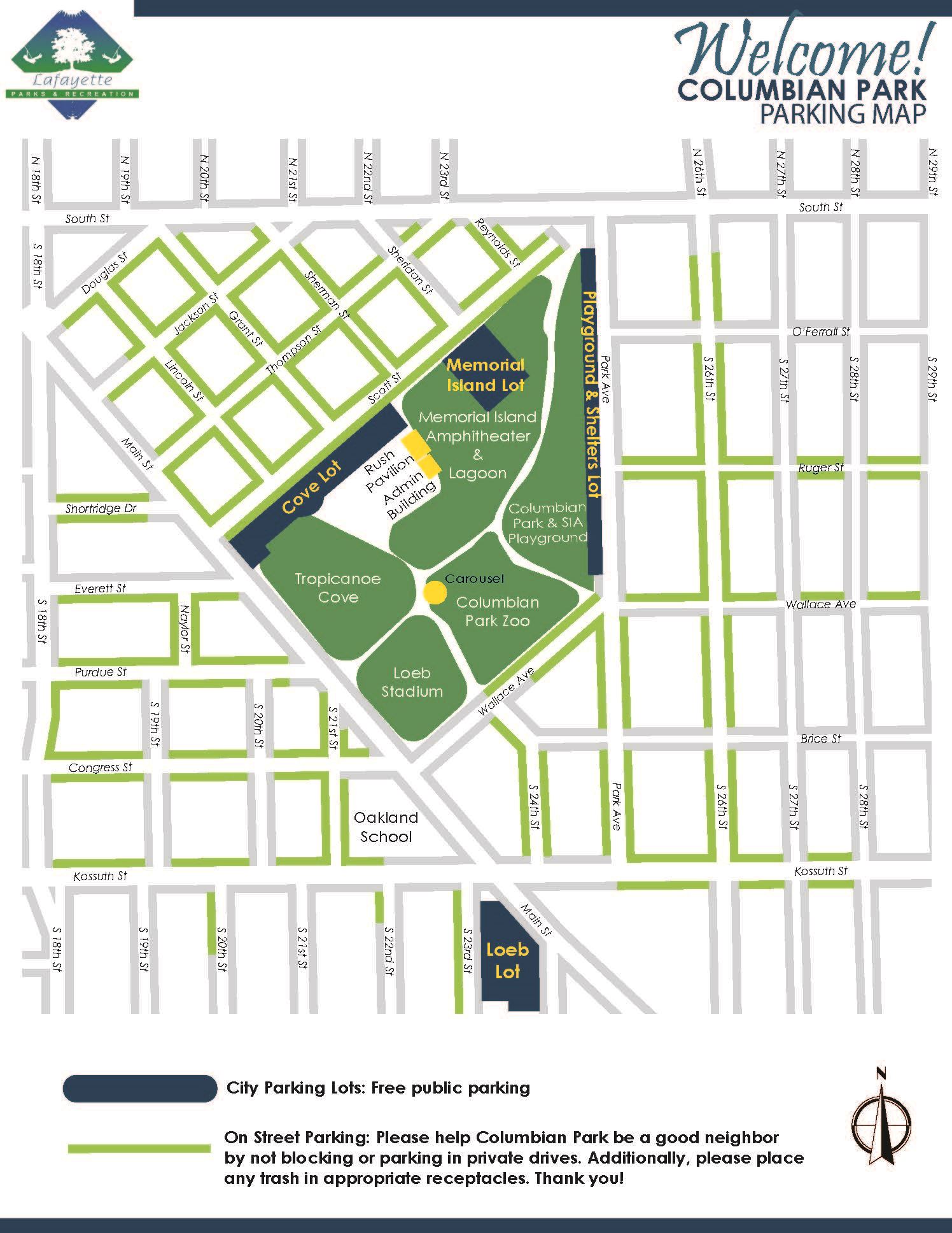 Loeb Stadium Parking Map