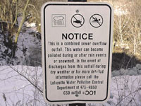 Combined Sewer Overflow Notice Sign